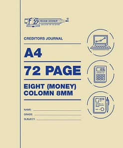 72p A4 Accounting Books 8MC Creditors Journal