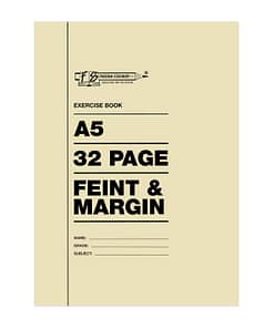 32p A5 Exercise Books Feint and Margin