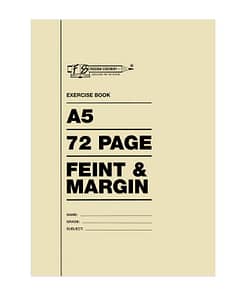 72p A5 Exercise Books Feint and Margin