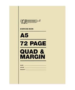 72p A5 Exercise Books Quad and Margin