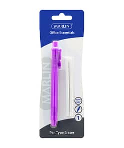 Marlin Office Essentials pen-type retractable eraser + 2 refills