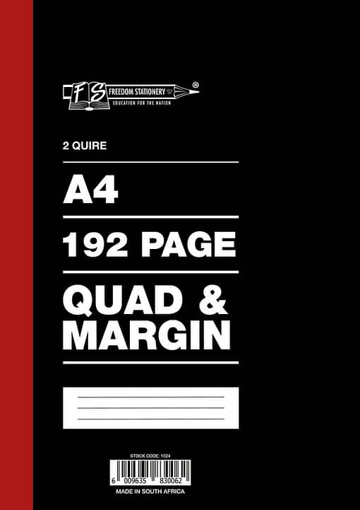 2 Quire / 192 pages A4 Counter Books Quad and Margin
