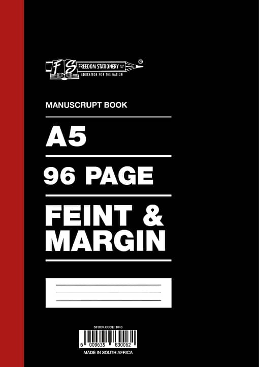 96p A5 Manuscript Books Feint and Margin