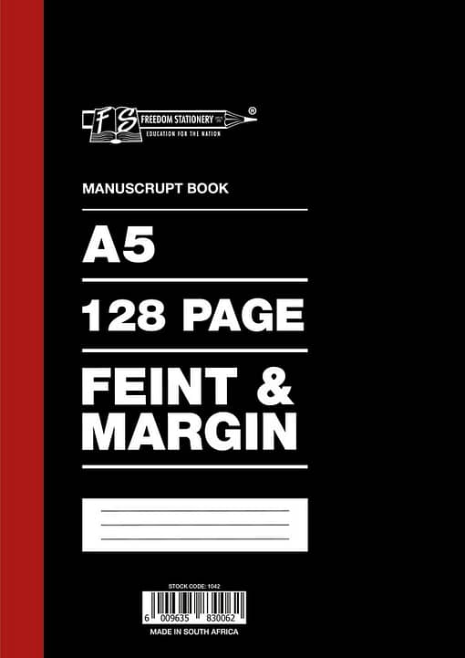 128p A5 Manuscript Books Feint and Margin